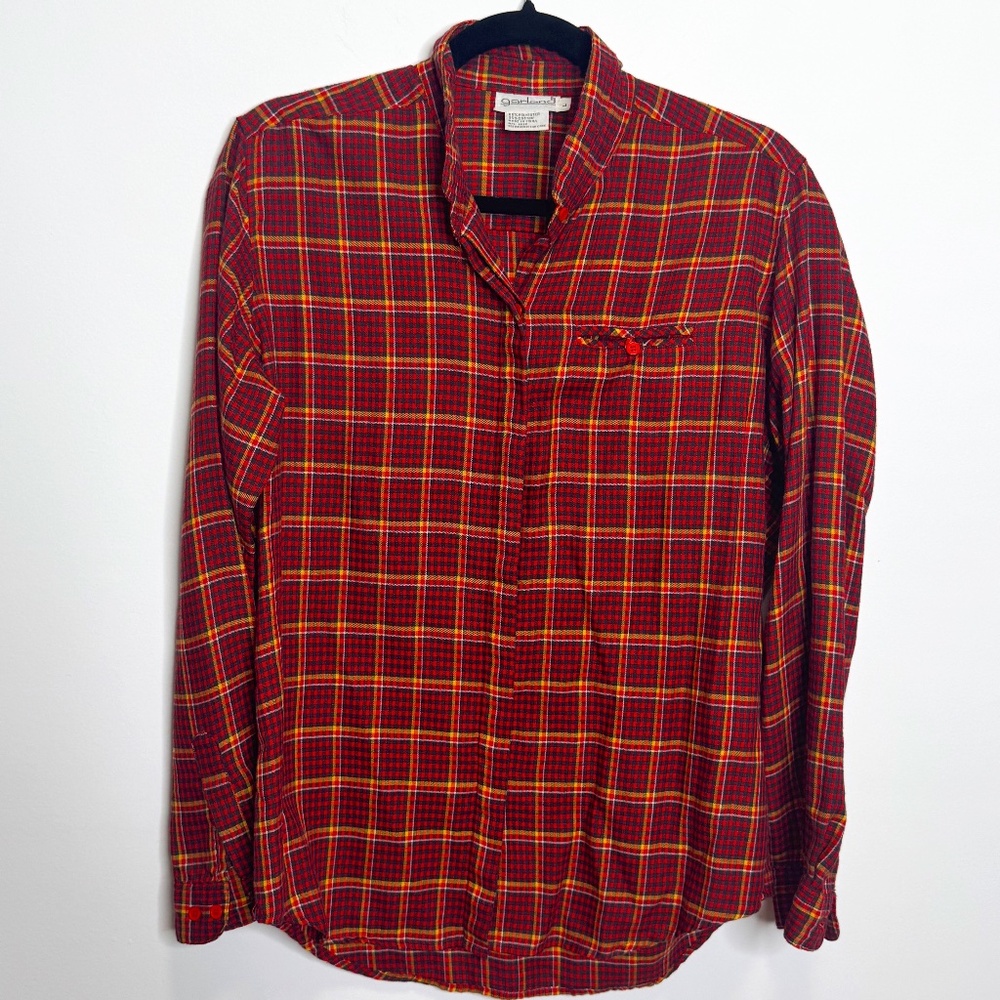 Vintage Garland red plaid button down Size L